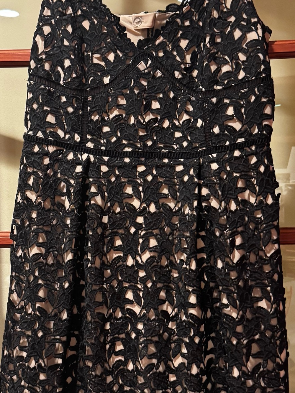 City Chic NWT Black Lace Cocktail Dress US 18 Nude Lining Wedding Guest Party